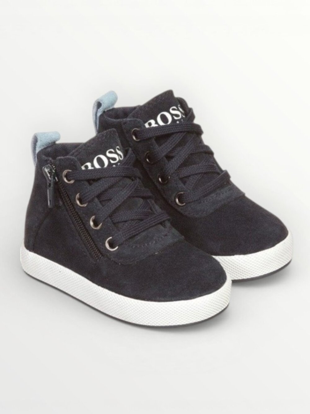 BOSS Kids Boy's Blue Suede Sneakers (1)